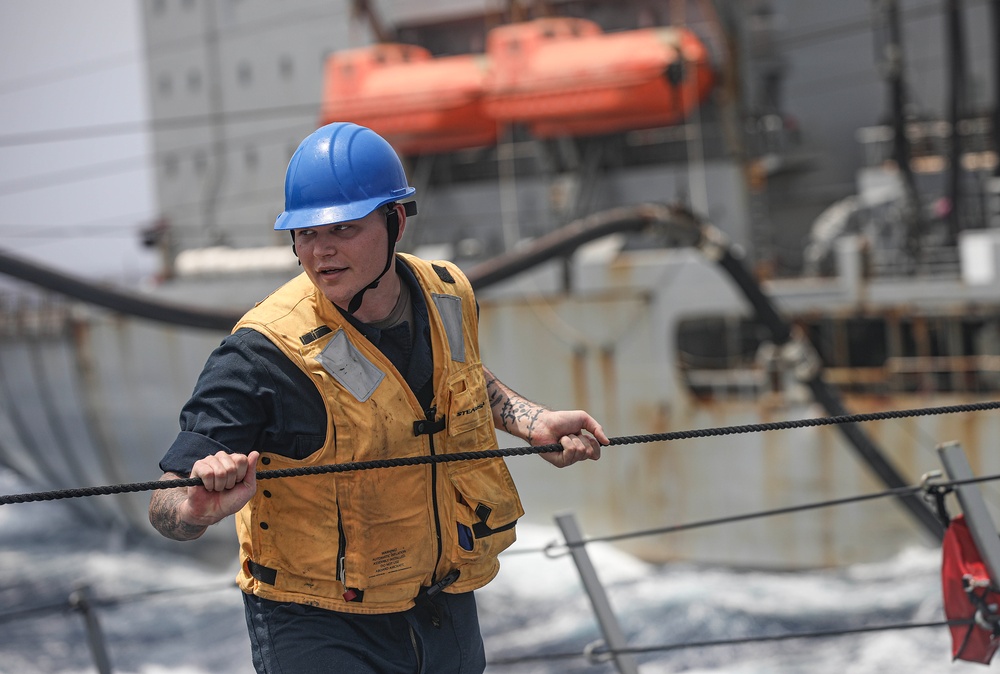 USS Milius conducts operations in the U.S. Central Command area of responsibility as part of the Carl Vinson Carrier Strike Group