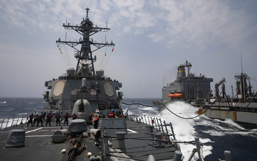 USS Milius conducts operations in the U.S. Central Command area of responsibility as part of the Carl Vinson Carrier Strike Group