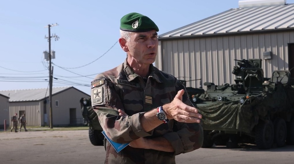 French Liaison Officer to Headquarters Department of the Army discusses the advantages to conducting warfighters