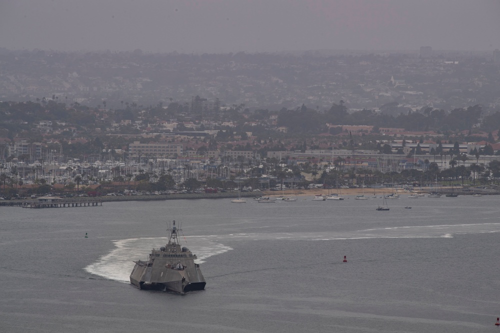 USS Gabrielle Giffords Departs Naval Base San Diego