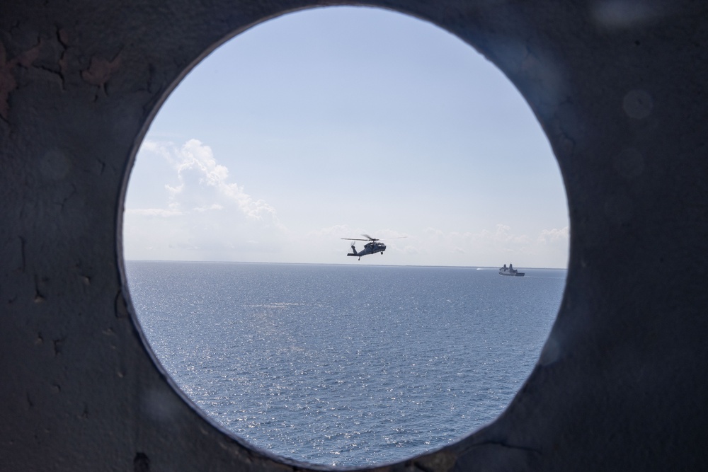 USS Iwo Jima conduct LCAC and Flight Operations