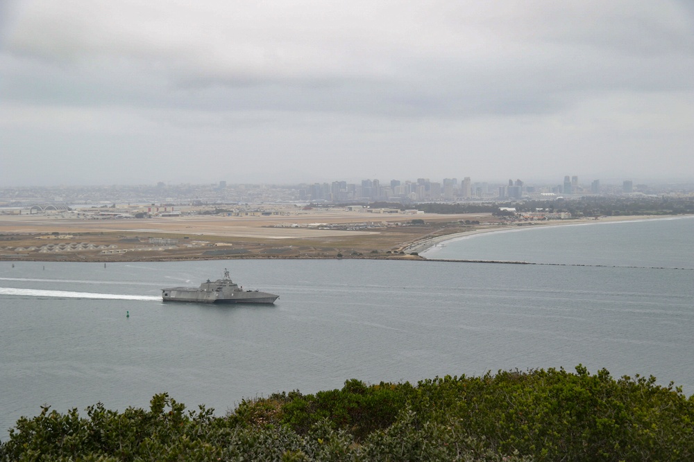 USS Gabrielle Giffords Departs Naval Base San Diego