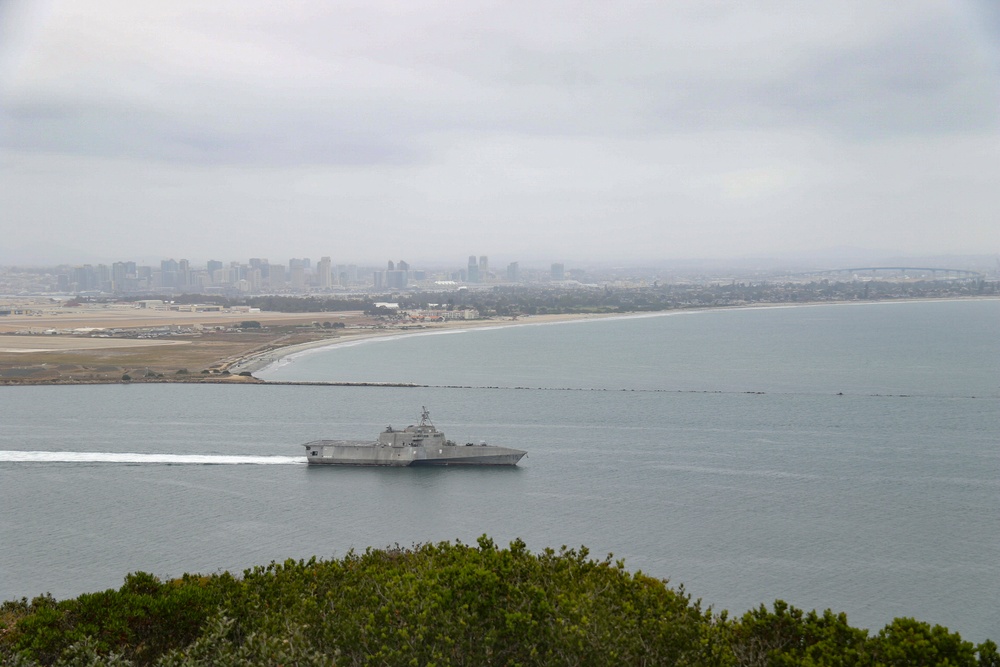 USS Gabrielle Giffords Departs Naval Base San Diego