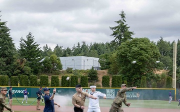 Service Members Throw First Pitch at Cheney Stadium