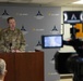 U.S. Army Maj. Brent Green, talks with mock press during Warfighter 25-4