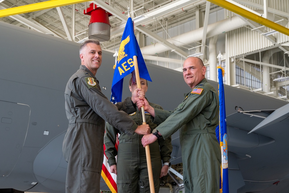 60th AES change of command ceremony
