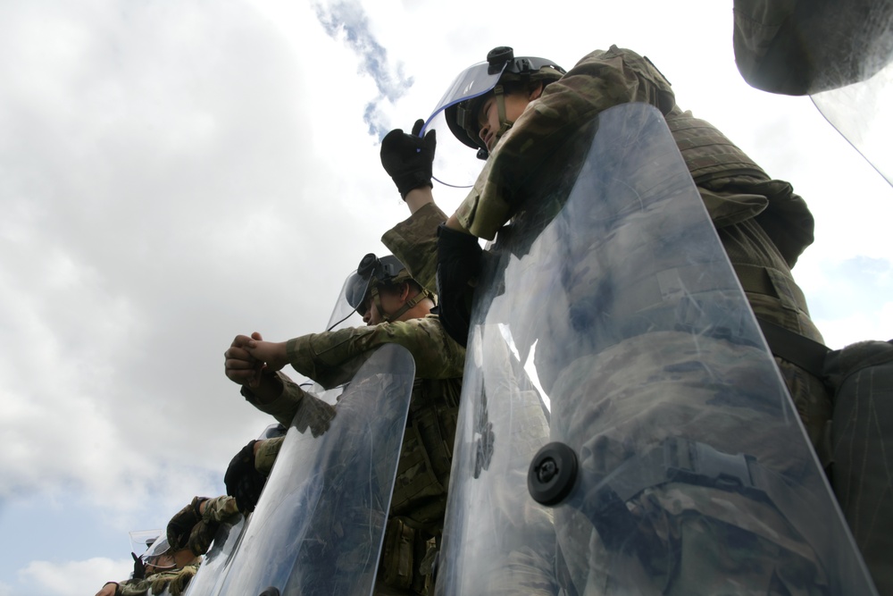 California Army Guard cavalry unit trains on crowd management and riot control techniques