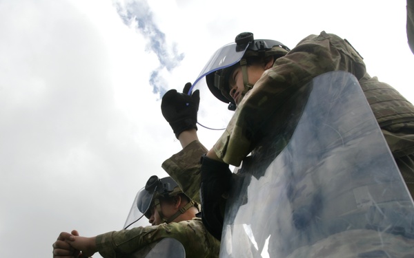 California Army Guard cavalry unit trains on crowd management and riot control techniques