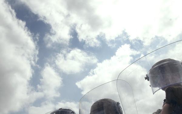 California Army Guard cavalry unit trains on crowd management and riot control techniques