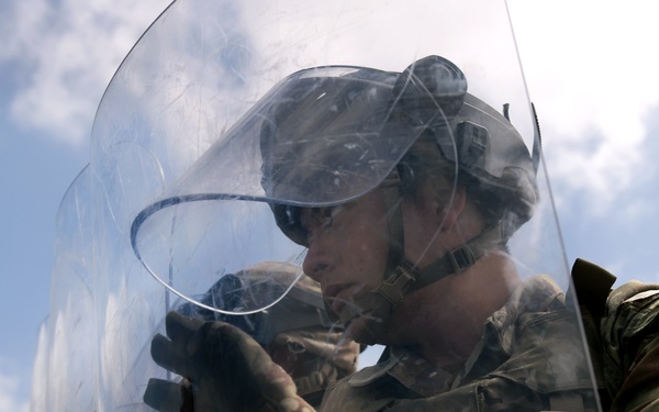 California Army Guard cavalry unit trains on crowd management and riot control techniques