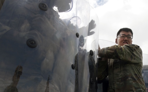 California Army Guard cavalry unit trains on crowd management and riot control techniques
