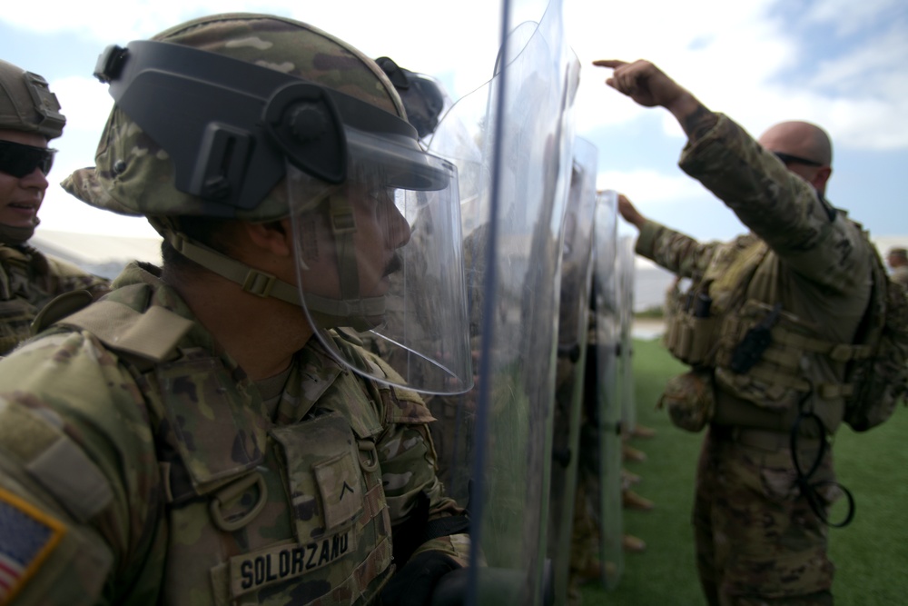 California Army Guard cavalry unit trains on crowd management and riot control techniques