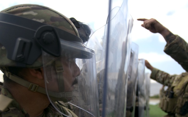 California Army Guard cavalry unit trains on crowd management and riot control techniques