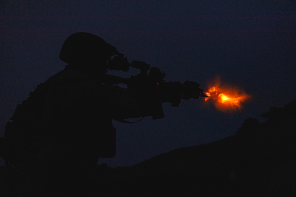 U.S. Marines, Indonesian Korps Marinir participate in low light live-fire range