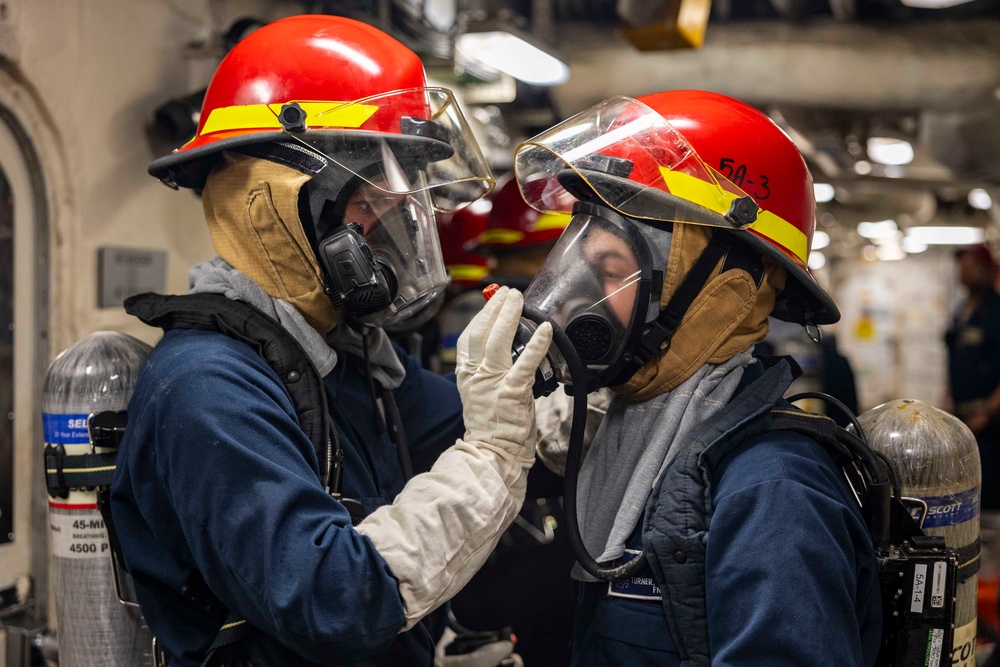 Sailor onboard USS Iwo Jima Participate in a Damage Control Drill