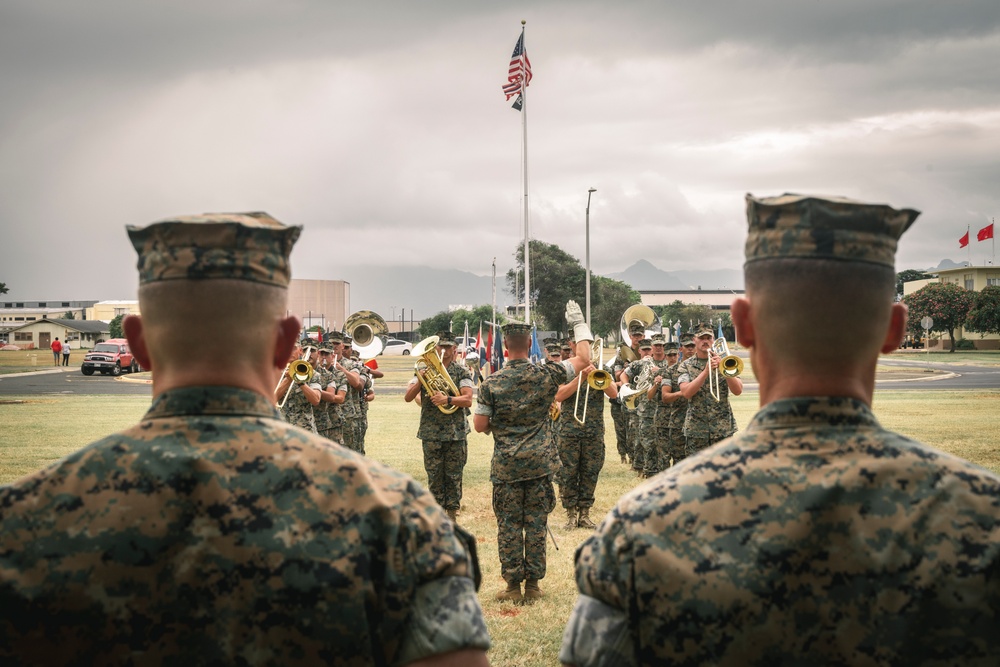 HQBN Conducts Change of Command Ceremony at MCBH