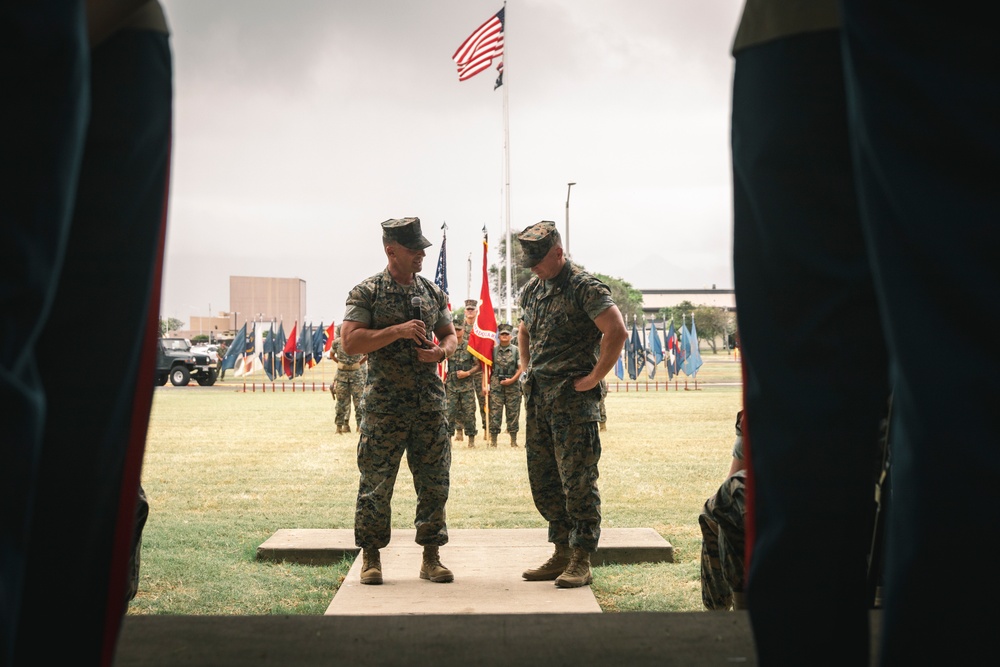 HQBN Conducts Change of Command Ceremony at MCBH