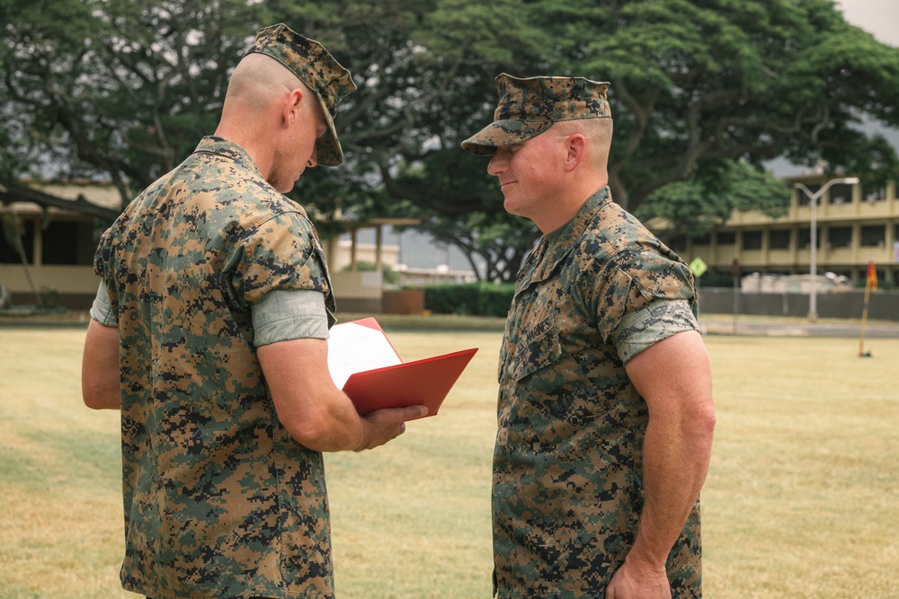 HQBN Conducts Change of Command Ceremony at MCBH