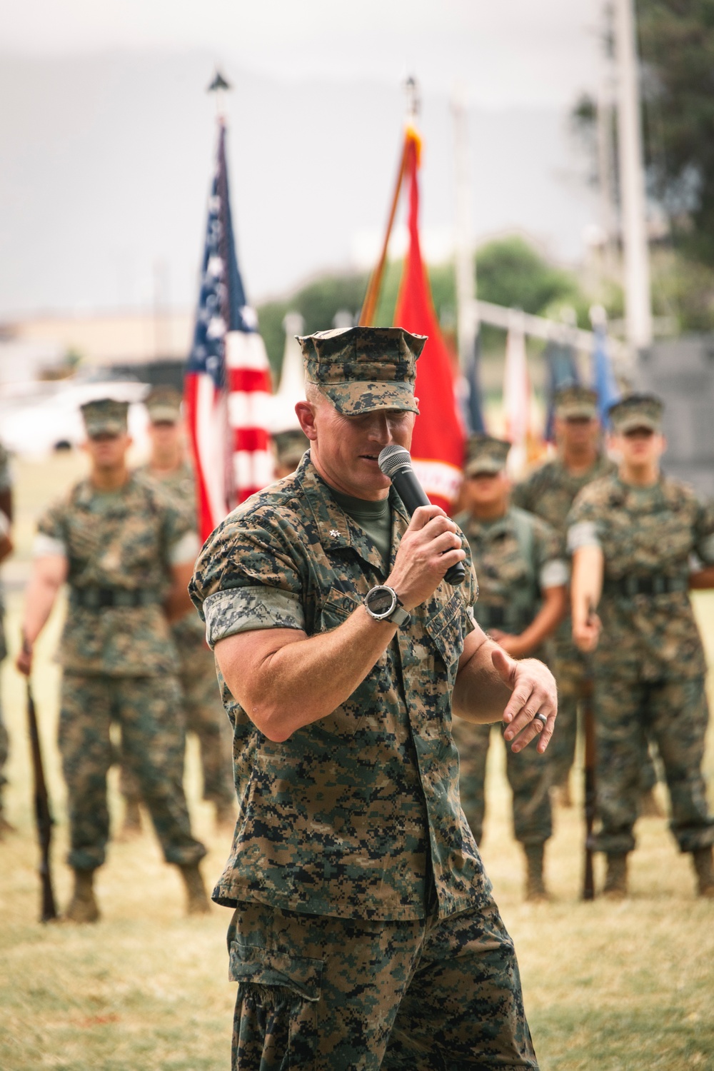 HQBN Conducts Change of Command Ceremony at MCBH