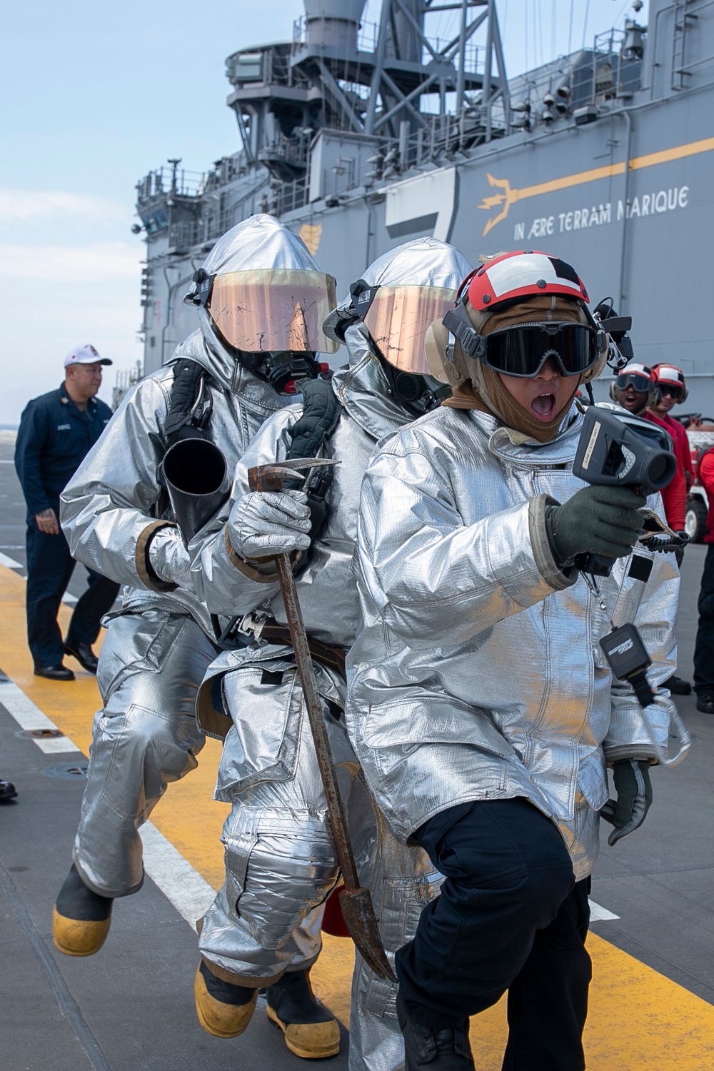 USS Tripoli Conducts General Quarters Drill