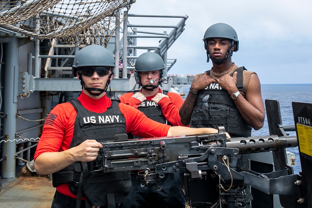 USS Tripoli Conducts General Quarters Drill