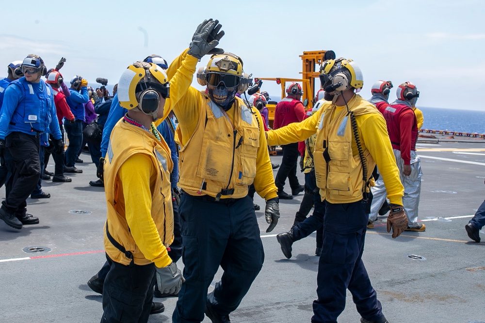 USS Tripoli Conducts General Quarters Drill