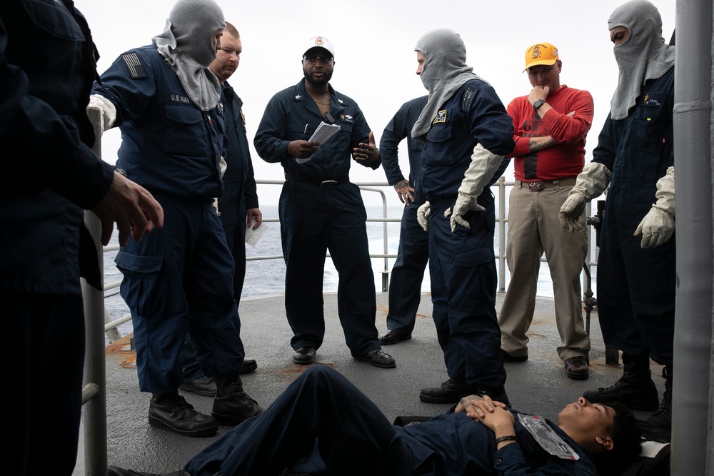 USS Tripoli Conducts General Quarters Drill
