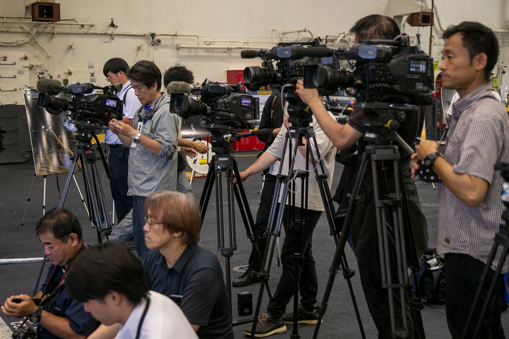 Media Conference onboard USS Tripoli