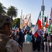 U.S. Marines stand guard around federal building