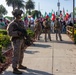 U.S. Marines stand guard around federal building