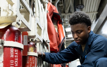 Curtis Wilbur Sailor Conducts Maintenance