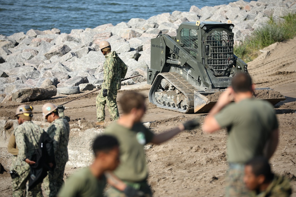 Seabees, Marines Prep Baltic Beachhead for Innovative Matting System During BALTOPS25