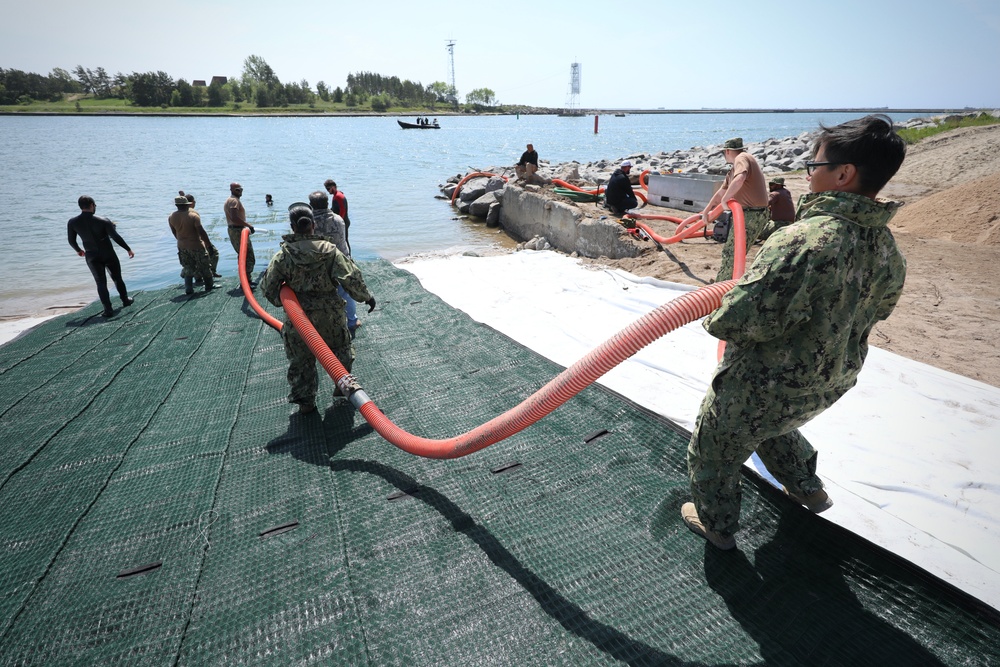 Seabees, Marines Prep Baltic Beachhead for Innovative Matting System During BALTOPS25
