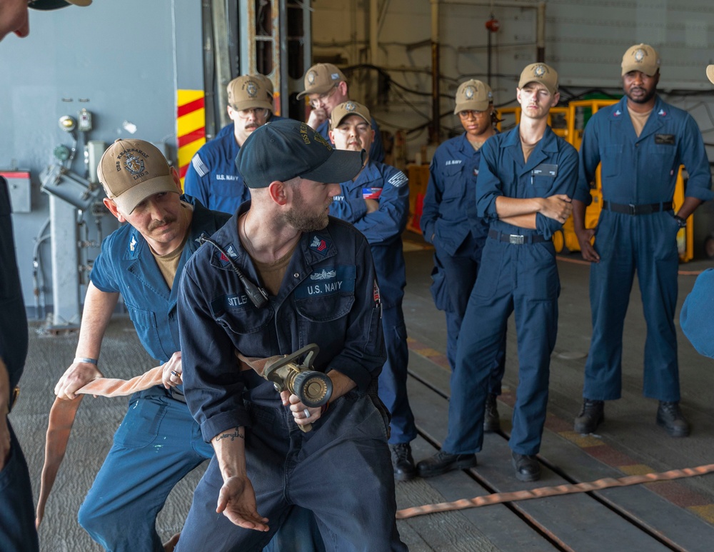 Kearsarge Sailors Conduct Firefighting Training