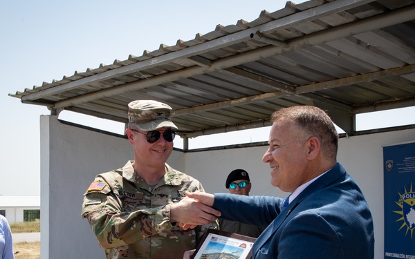 KFOR and Kosovo Police celebrate the completion of engineer projects at Camp Vrelo