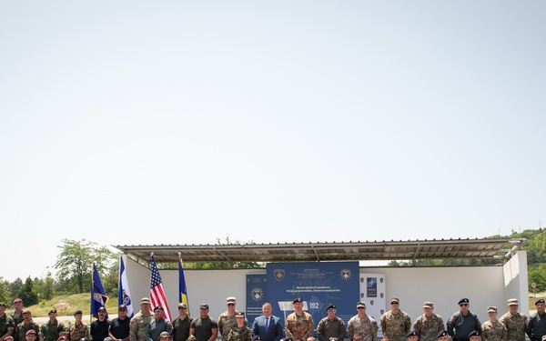 KFOR and Kosovo Police celebrate the completion of engineer projects at Camp Vrelo