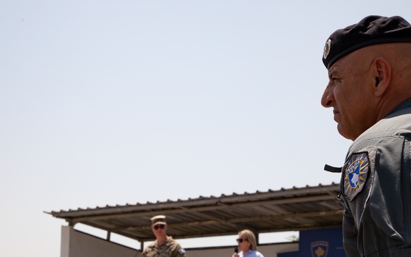 KFOR and Kosovo Police celebrate the completion of engineer projects at Camp Vrelo