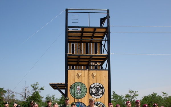 KFOR and Kosovo Police celebrate the completion of engineer projects at Camp Vrelo