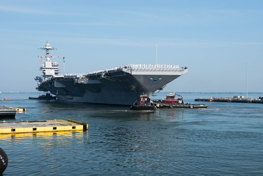 USS Gerald R. Ford (CVN 78) Departs Naval Station Norfolk