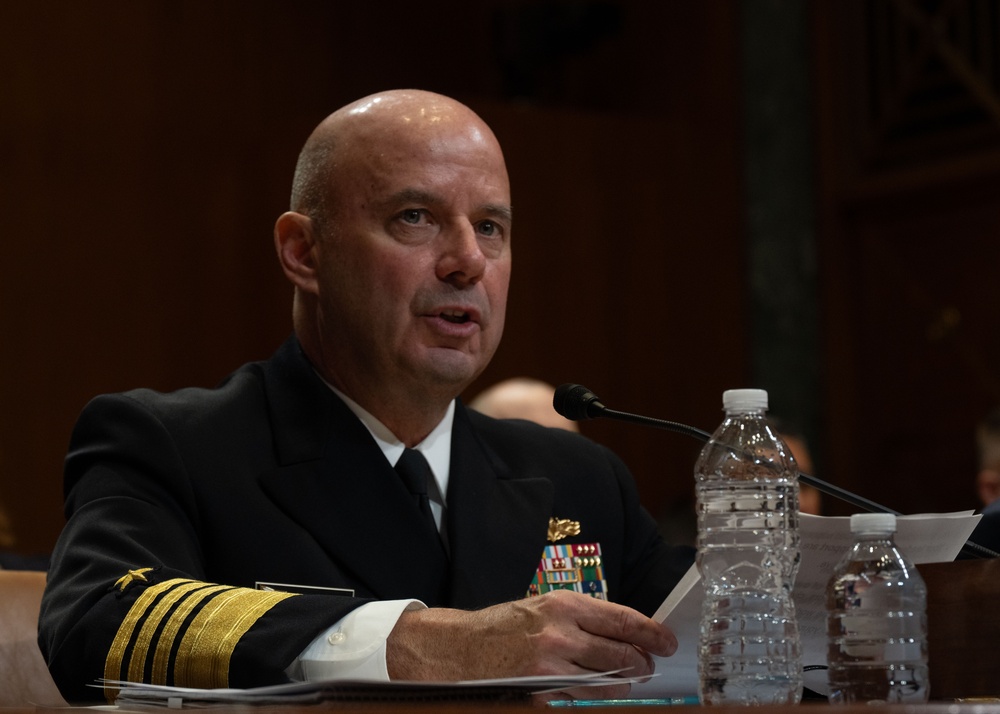 Acting Chief of Naval Operations Admiral Jim Kilby provides testimony at a Senate Appropriations Subcommittee on Defense hearing on the posture of the Department of the Navy in review of the Defense Authorization Request for Fiscal Year 20226.