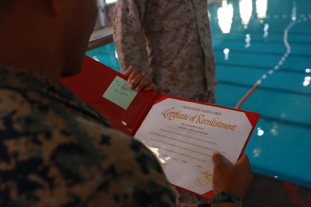 Cpl. Areli CaroRamos Reenlistment Ceremony