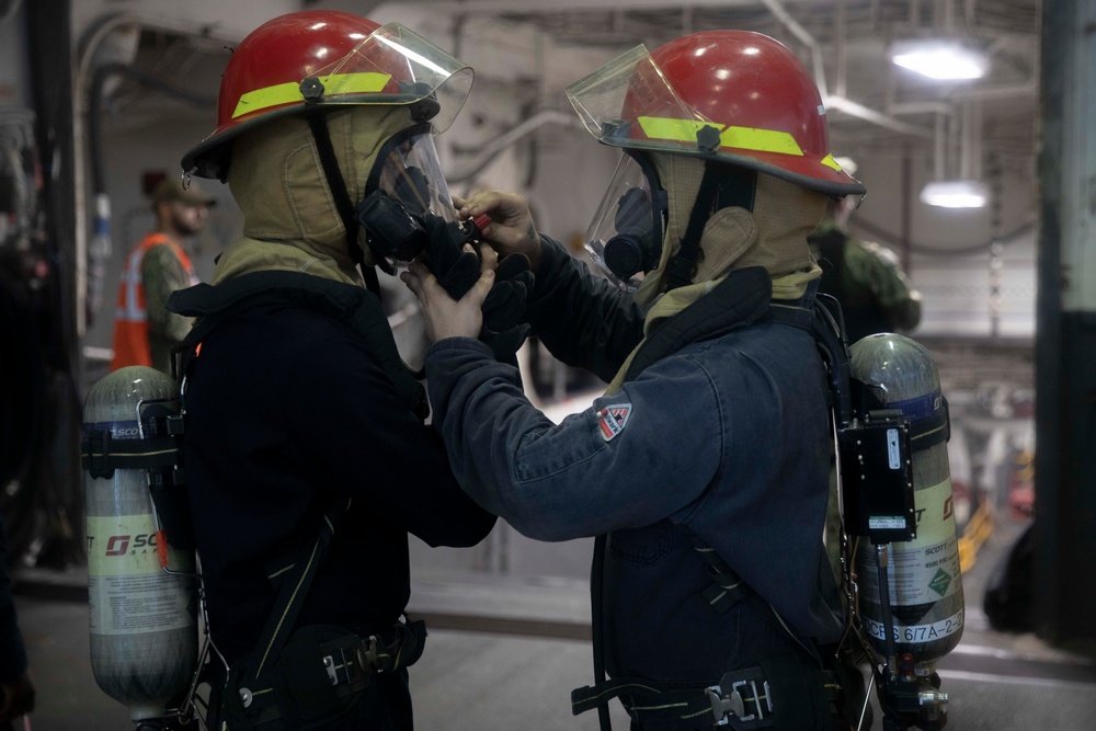 USS Kearsarge Participates in Main Space Fire Drill