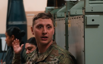 Airmen with previous experience in missile maintenance give tours to airmen from different Air Force Specialty Codes