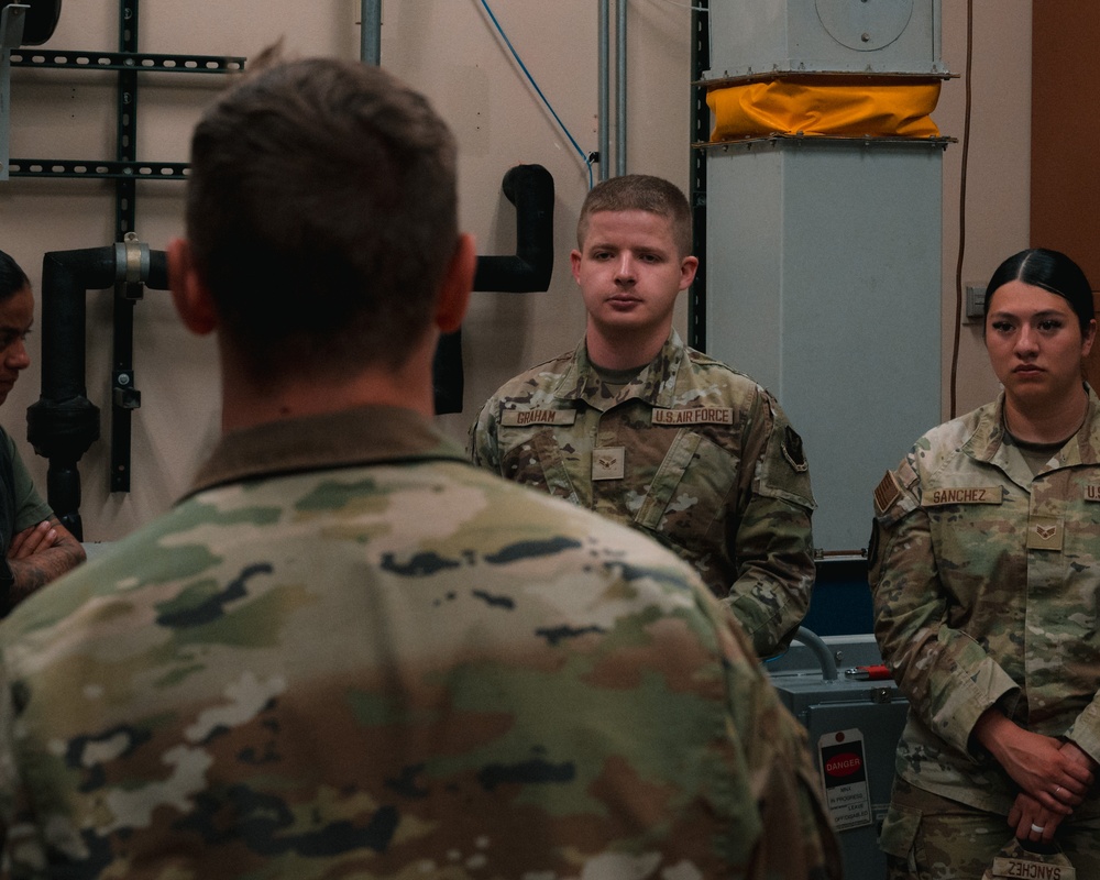 Airmen with previous experience in missile maintenance give tours to airmen from different Air Force Specialty Codes