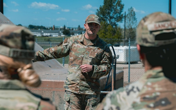 Airmen with previous experience in missile maintenance give tours to airmen from different Air Force Specialty Codes