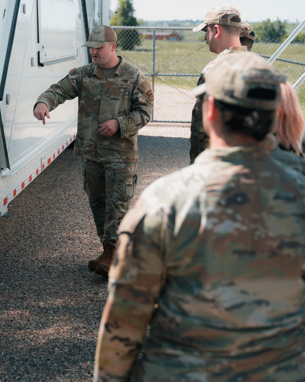 Airmen with previous experience in missile maintenance give tours to airmen from different Air Force Specialty Codes
