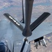 C-135 Stratotanker refuels F-15E Strike Eagle
