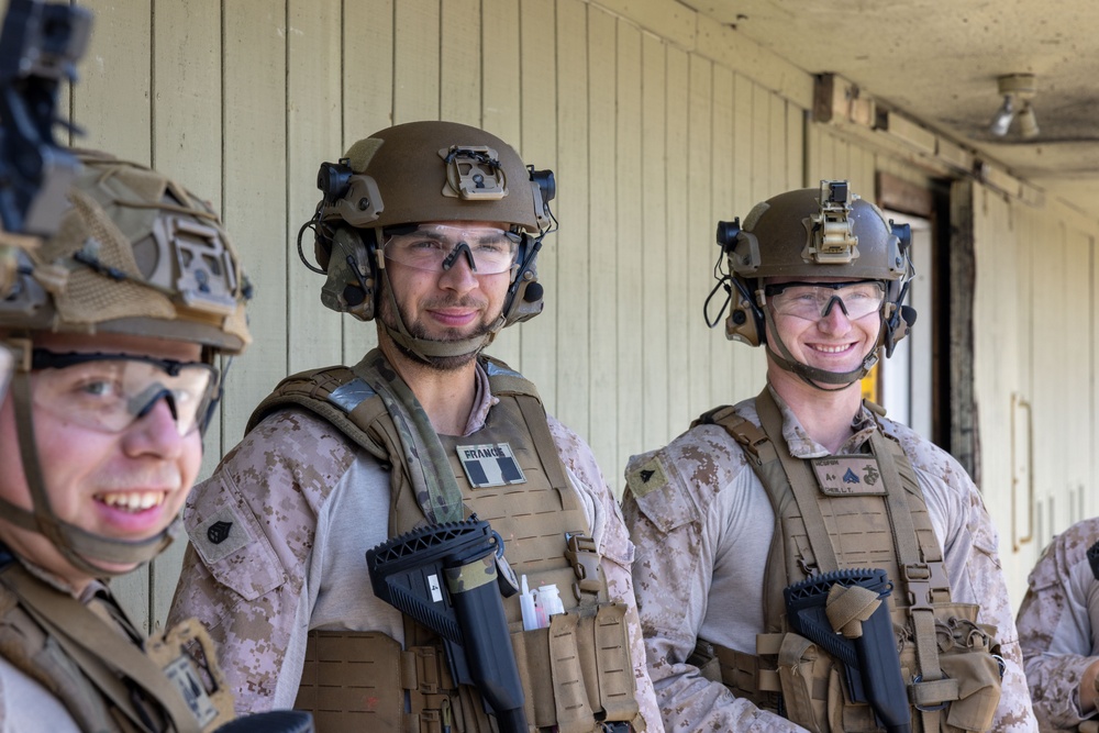 French Service Member attends the Marine Corps Security Forces Regiment Close Quarters Battle Course