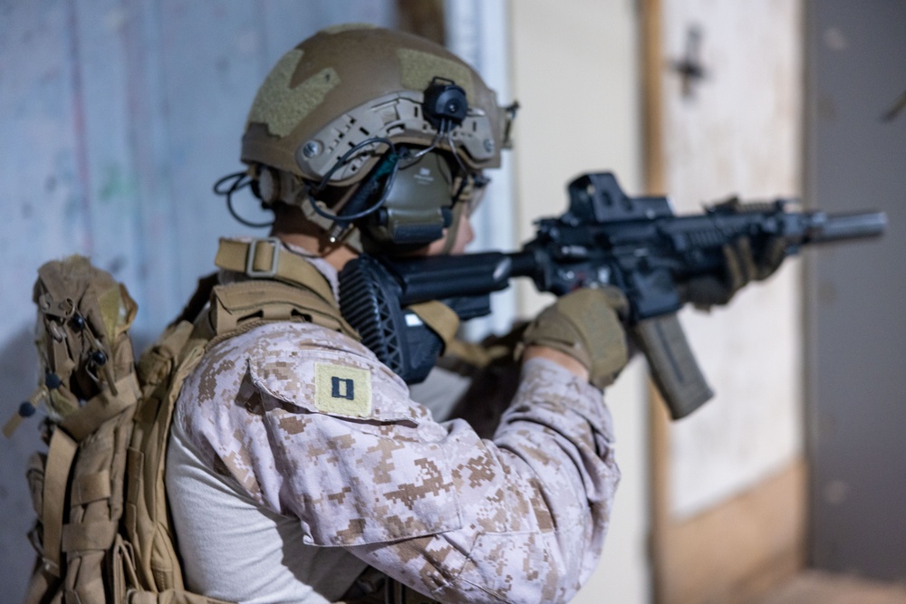 French Service Member attends the Marine Corps Security Forces Regiment Close Quarters Battle Course