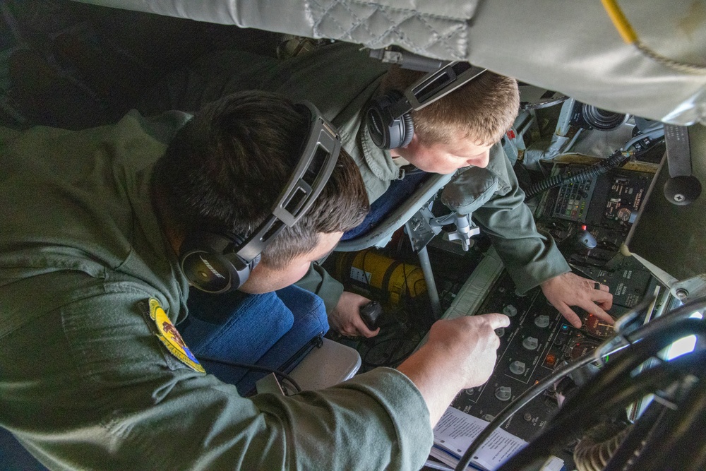 Boom Operators undergo training on KC-135 Stratotanker